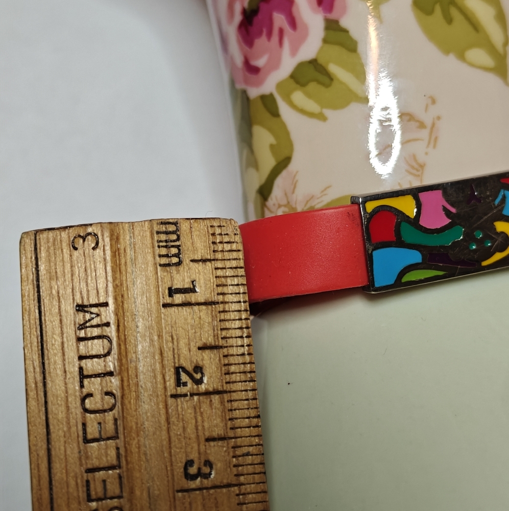 Rare Tous Sterling Silver Colorful Enamel Bear And Silicone Bracelet - Picture 9 of 16